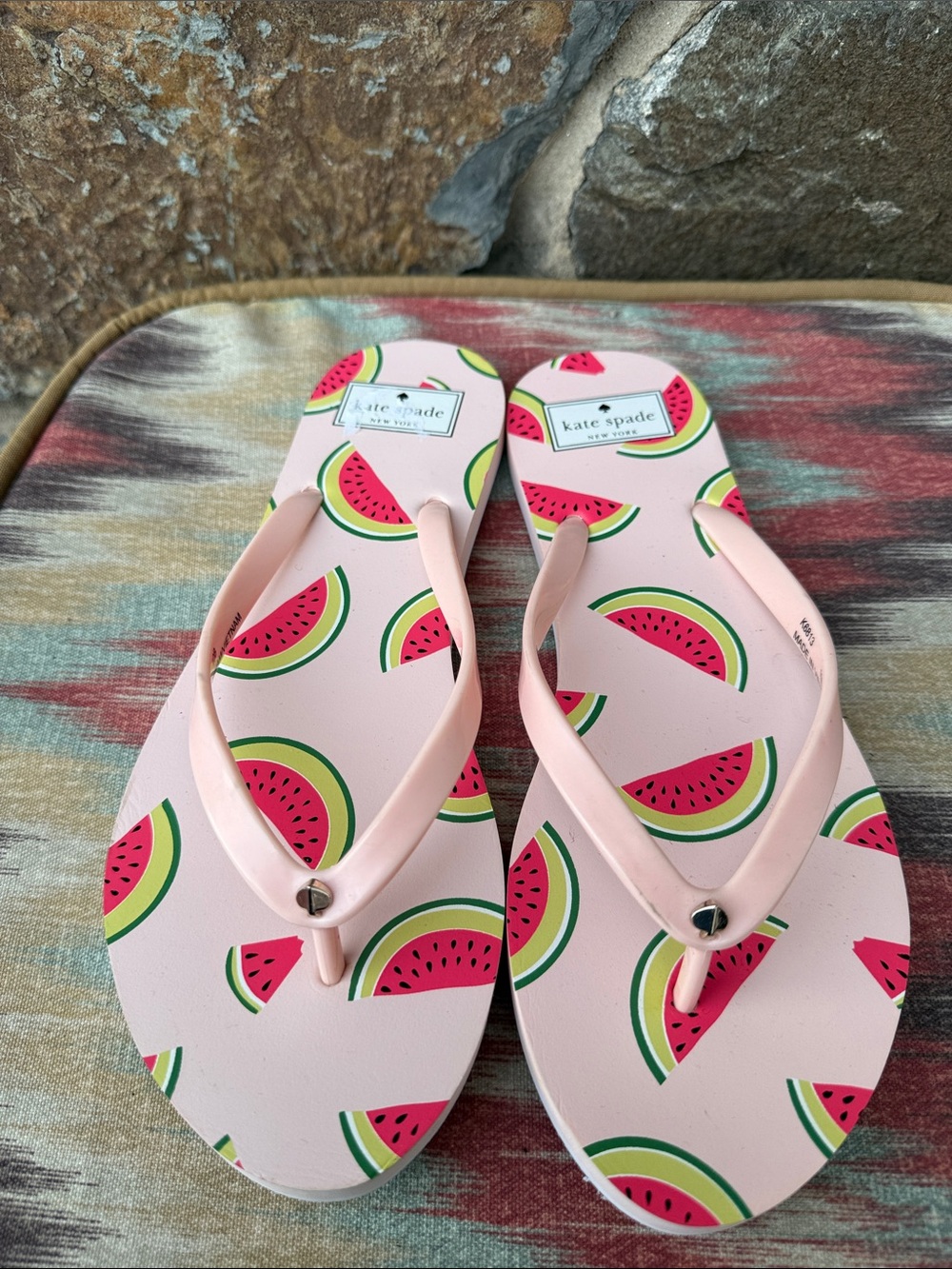 NEW Kate Spade New Fiji Watermelon Party/Pink Salt Flip Flops size 10 - Picture 2 of 7
